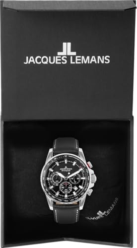 JACQUES LEMANS Herrenuhr Chronograph Liverpool Schwarz 1-2099A - 2