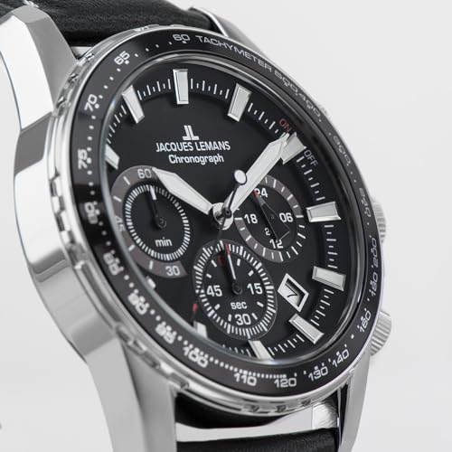 JACQUES LEMANS Herrenuhr Chronograph Liverpool Schwarz 1-2099A - 5